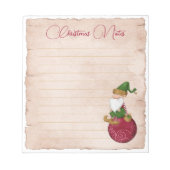 Kerstman's Elf op Ornament Notitieblok (Voorkant)