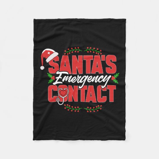 Kerstman's Emergency Contact. verpleegster Fleece Deken (Voorkant)