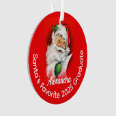 Kerstman's favoriete aangepaste gepersonaliseerde  ornament (voorkant)
