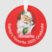 Kerstman's favoriete aangepaste gepersonaliseerde  ornament (voorkant)