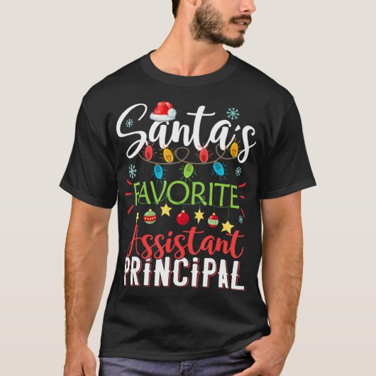 Kerstman's favoriete assistent Principal Xmas Ligh T-shirt (Voorkant)