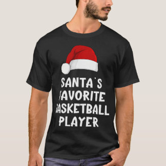 Kerstman's favoriete basketbalspeler grappig t-shirt