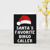Kerstman's favoriete Bingo Caller Grappige Kerstmi Kaart (Gele Bloem)