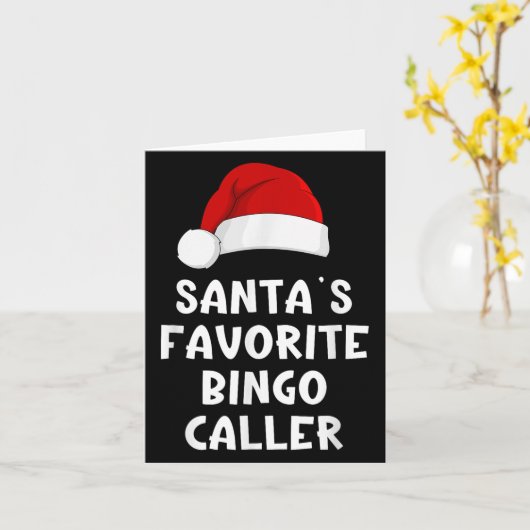 Kerstman's favoriete Bingo Caller Grappige Kerstmi Kaart (Gele Bloem)