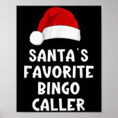 Kerstman's favoriete Bingo Caller Grappige Kerstmi Poster (Voorkant)