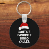 Kerstman's favoriete Bingo Caller Grappige Kerstmi Sleutelhanger (Voorkant)