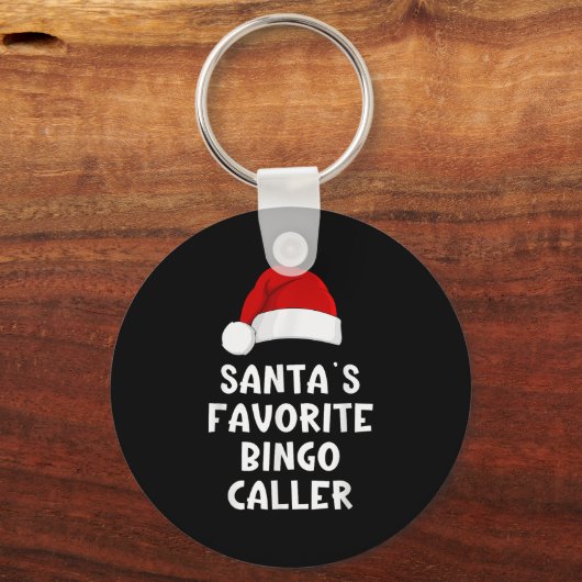 Kerstman's favoriete Bingo Caller Grappige Kerstmi Sleutelhanger (Voorkant)