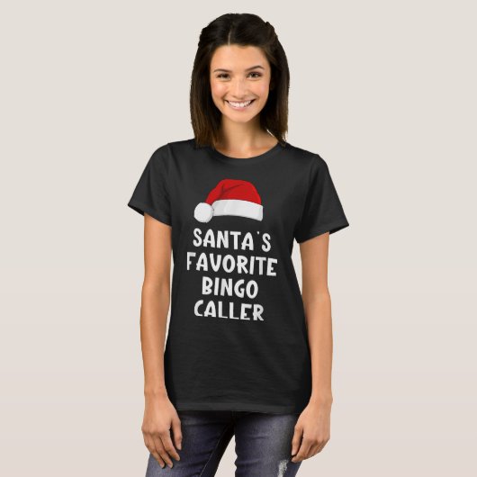 Kerstman's favoriete Bingo Caller Grappige Kerstmi T-shirt (Voorkant volledig)