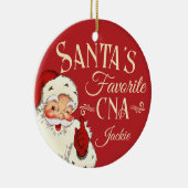 Kerstman's favoriete CNA Kerstornament Keramisch Ornament (Rechts)
