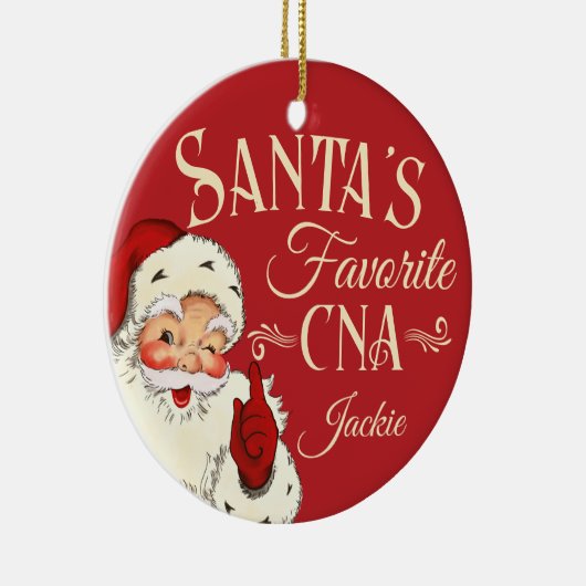 Kerstman's favoriete CNA Kerstornament Keramisch Ornament (Rechts)
