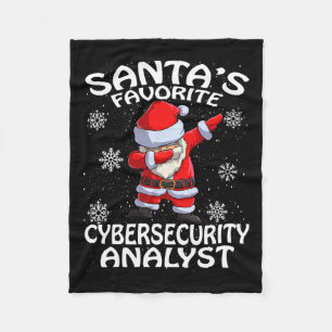 Kerstman's favoriete cyber security analist kerst fleece deken