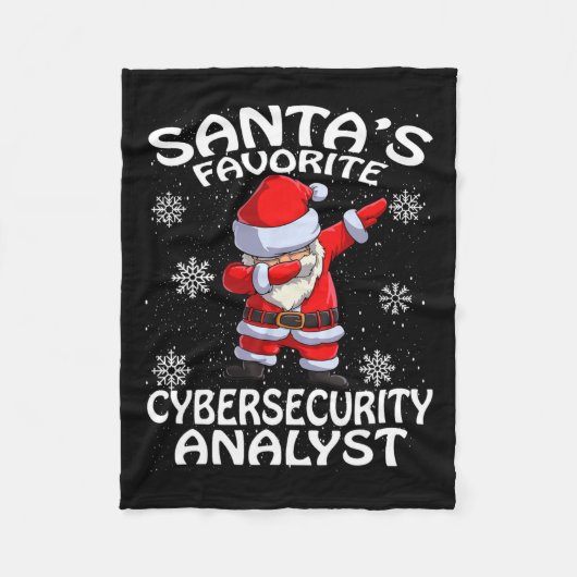 Kerstman's favoriete cyber security analist kerst fleece deken (Voorkant)