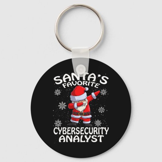 Kerstman's favoriete cyber security analist kerst sleutelhanger (Voorkant)