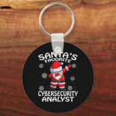 Kerstman's favoriete cyber security analist kerst sleutelhanger (Voorkant)