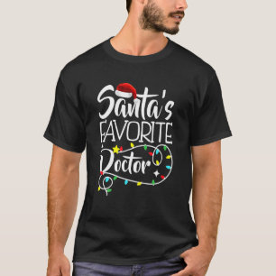 Kerstman's Favoriete Doctor Kerstverlichting Santa T-shirt