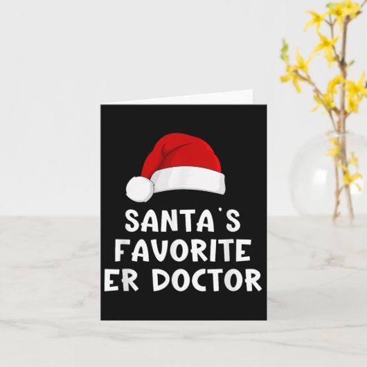 Kerstman's favoriete dokter Grappige kerstpa Kaart (Gele Bloem)
