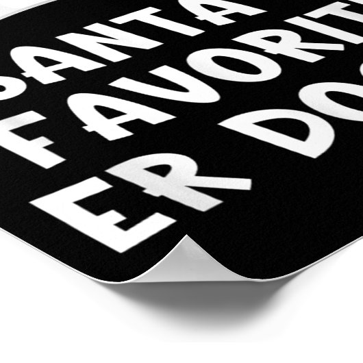 Kerstman's favoriete dokter Grappige kerstpa Poster (Hoek)