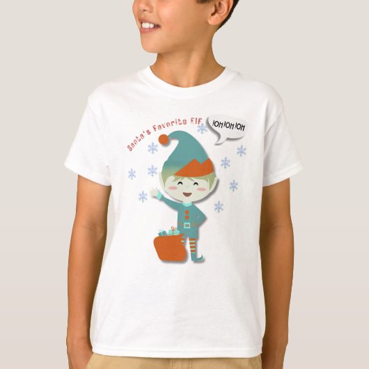 Kerstman's favoriete elf Kerstmis T-shirt (Voorkant)