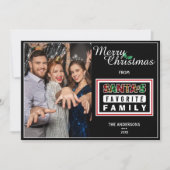 Kerstman's favoriete familie foto grappige kerst feestdagenkaart (Voorkant)