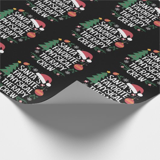 Kerstman's favoriete Fysiotherapie Crew Kerstmis Cadeaupapier (Hoek)