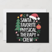 Kerstman's favoriete Fysiotherapie Crew Kerstmis Feestdagenkaart (Voorkant)