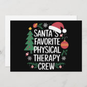 Kerstman's favoriete Fysiotherapie Crew Kerstmis Feestdagenkaart (Voorkant / Achterkant)