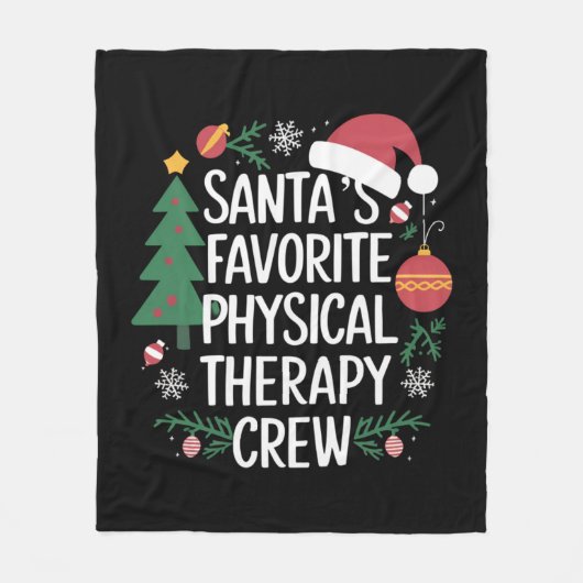 Kerstman's favoriete Fysiotherapie Crew Kerstmis Fleece Deken (Voorkant)