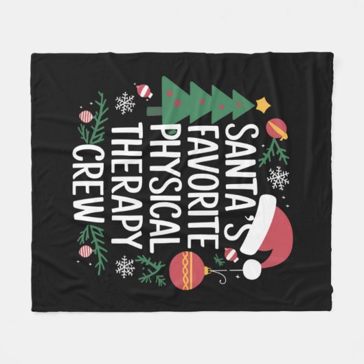 Kerstman's favoriete Fysiotherapie Crew Kerstmis Fleece Deken (Voorkant (Horizontaal))