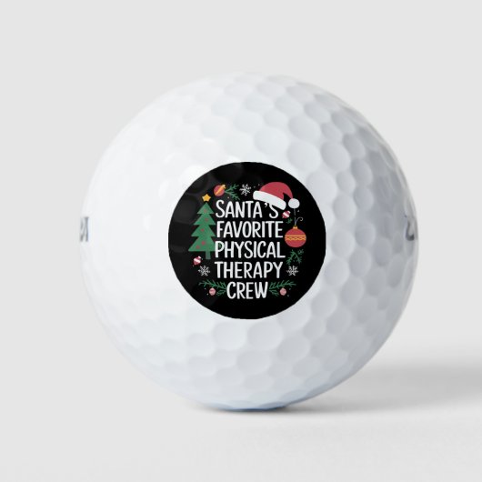 Kerstman's favoriete Fysiotherapie Crew Kerstmis Golfballen (Voorkant)