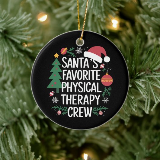 Kerstman's favoriete Fysiotherapie Crew Kerstmis Keramisch Ornament (Boom)
