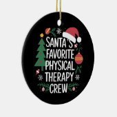 Kerstman's favoriete Fysiotherapie Crew Kerstmis Keramisch Ornament (Rechts)