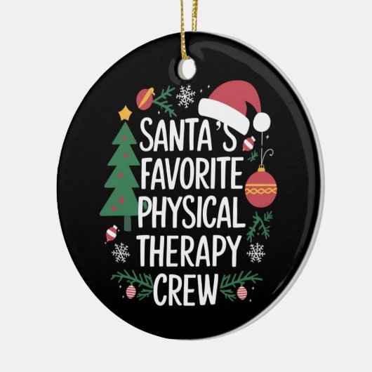 Kerstman's favoriete Fysiotherapie Crew Kerstmis Keramisch Ornament (Links)