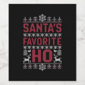 Kerstman's favoriete Ho Lelijke Kersttrui Wijn Etiket (Enkel label)