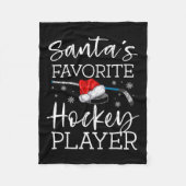 Kerstman's favoriete hockeyspeler Fun pyjama Kerst Fleece Deken (Voorkant)