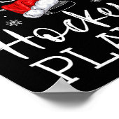 Kerstman's favoriete hockeyspeler Fun pyjama Kerst Poster (Hoek)