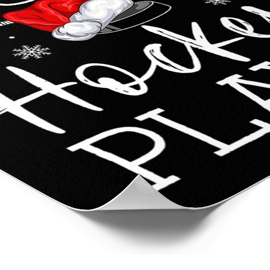 Kerstman's favoriete hockeyspeler Fun pyjama Kerst Poster (Hoek)