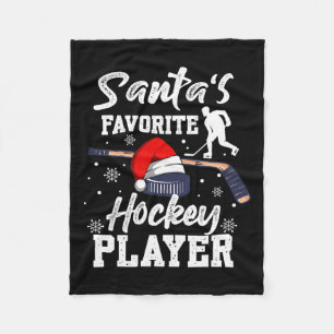 Kerstman's favoriete hockeyspeler Kerstmis Pyjama  Fleece Deken