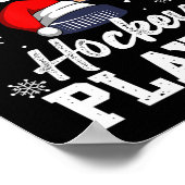 Kerstman's favoriete hockeyspeler Kerstmis Pyjama Poster (Hoek)