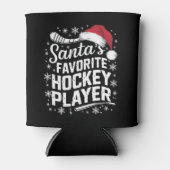 Kerstman's favoriete hockeyspeler Pyjama Kerstmis Blikjeskoeler (Voorkant)