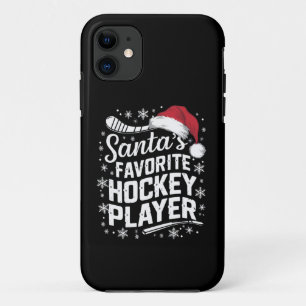 Kerstman's favoriete hockeyspeler Pyjama Kerstmis Case-Mate iPhone Case