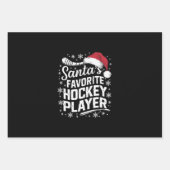 Kerstman's favoriete hockeyspeler Pyjama Kerstmis Inpakpapier Vel (Voorkant)