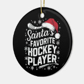 Kerstman's favoriete hockeyspeler Pyjama Kerstmis Keramisch Ornament (Links)