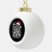 Kerstman's favoriete hockeyspeler Pyjama Kerstmis Keramische Bal Ornament (Rechts)