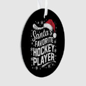 Kerstman's favoriete hockeyspeler Pyjama Kerstmis Ornament (voorkant)