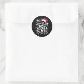 Kerstman's favoriete hockeyspeler Pyjama Kerstmis Ronde Sticker (Tas)