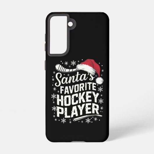 Kerstman's favoriete hockeyspeler Pyjama Kerstmis Samsung Galaxy Hoesje (Achterkant)