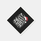 Kerstman's favoriete hockeyspeler Pyjama Kerstmis Servet (Hoek)