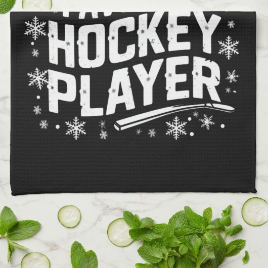 Kerstman's favoriete hockeyspeler Pyjama Kerstmis Theedoek (Gevouwen)