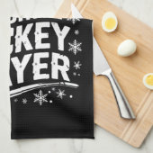 Kerstman's favoriete hockeyspeler Pyjama Kerstmis Theedoek (Quarter Fold)