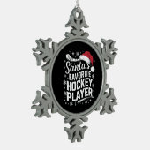 Kerstman's favoriete hockeyspeler Pyjama Kerstmis Tin Sneeuwvlok Ornament (Links)